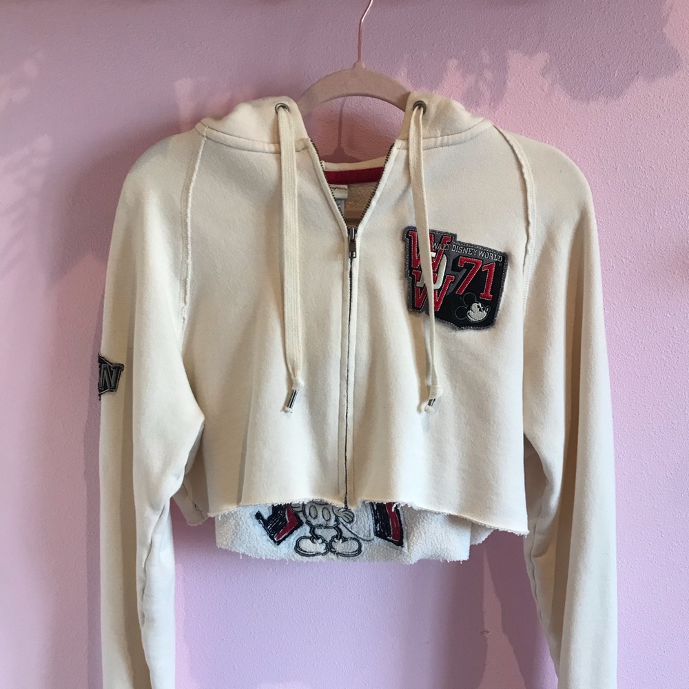 cropped disney hoodie